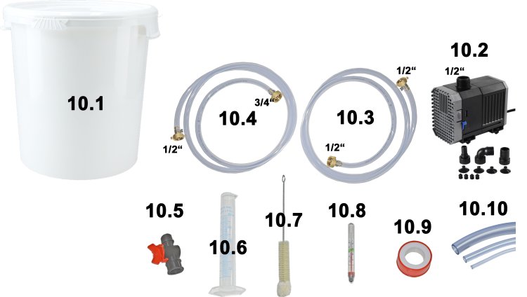(image for) Accessory set - deLúxe -with pump for stailess-steel-stills above 20 litres - Click Image to Close